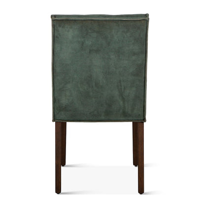 Aven Dining Chair in Green Velvet with Dark Legs
