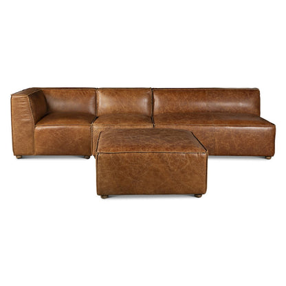 Chiavari Loft 112" Sectional Sofa in Cocoa Brown Leather