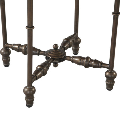 Ozark 20" Side Table with Floral Horn Inlay and Iron