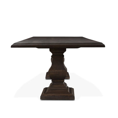 Toulon 98" Dining Table in Vintage Brown Finish