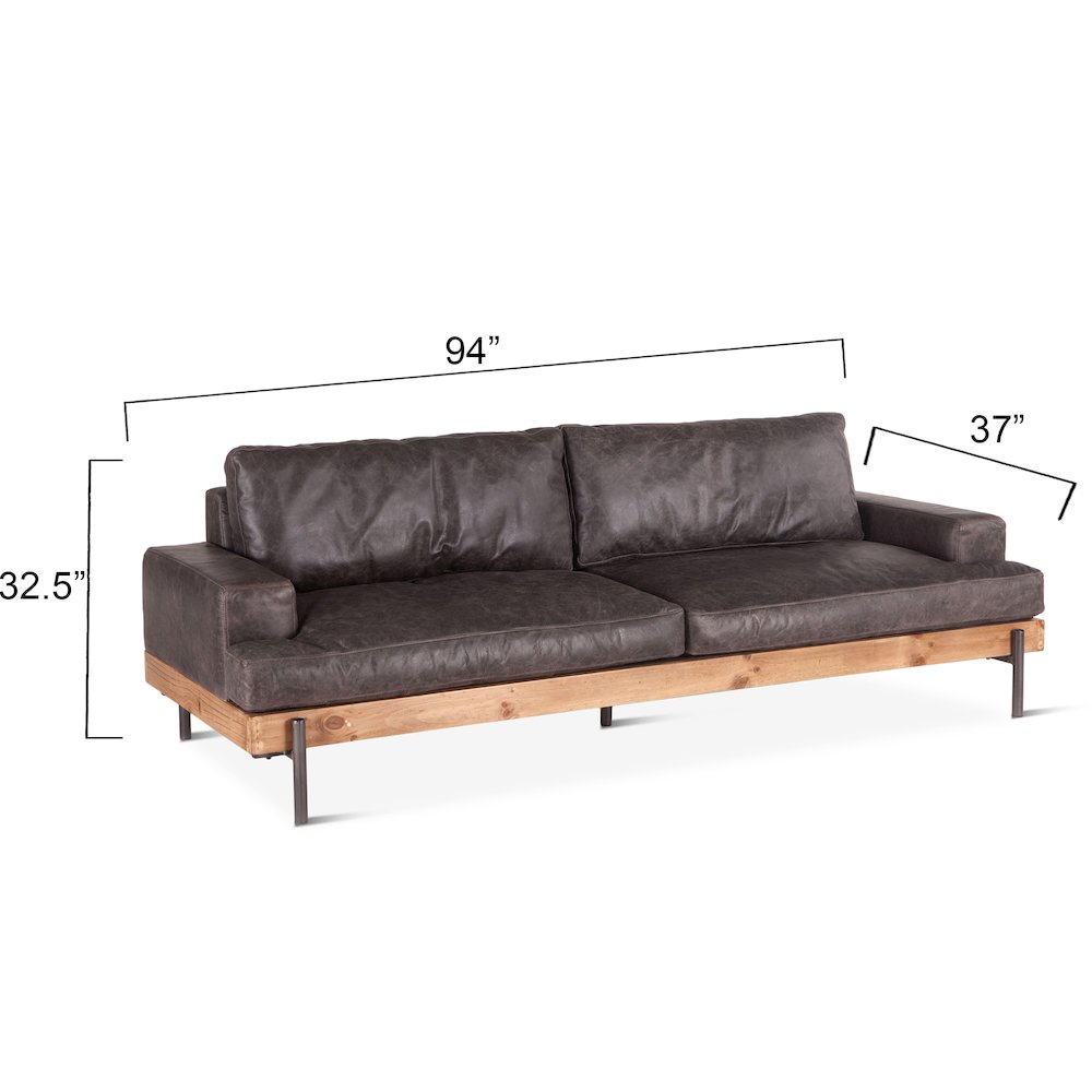 Chiavari Sofa in Morocco Ebony Leather