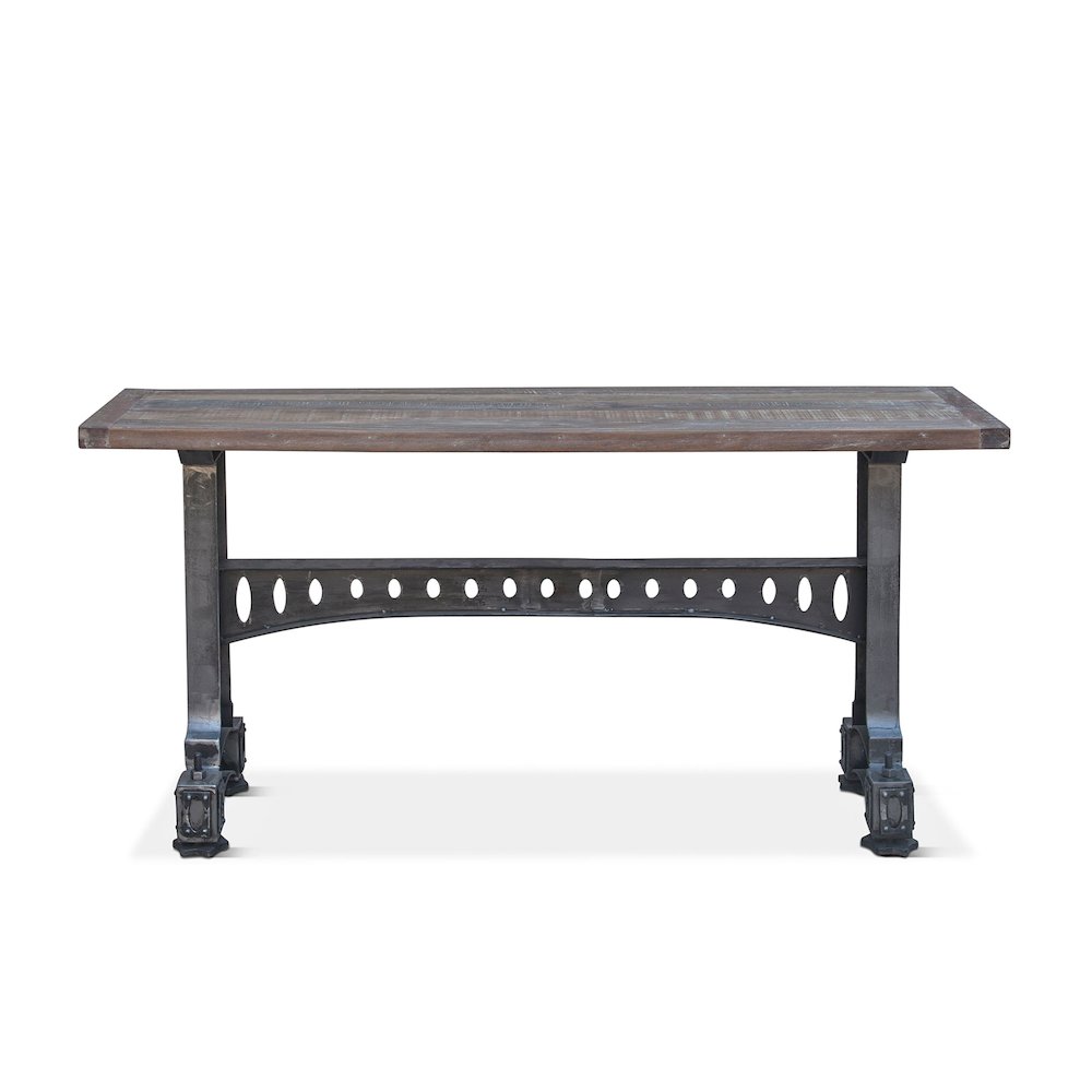 Sterling 66" Console Table in Cast Iron and  Teak