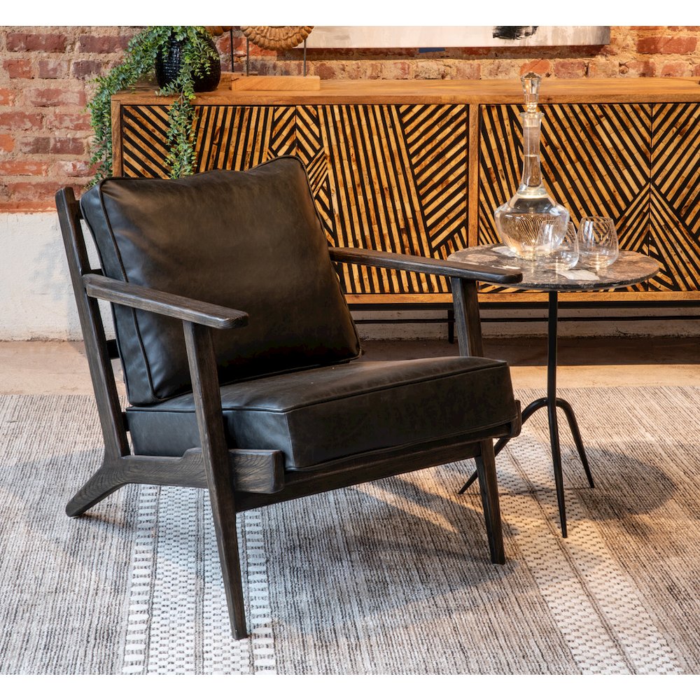 Robert Armchair in Black Leather