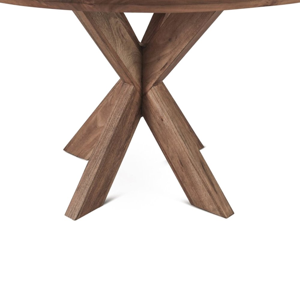 Stockholm 54" Round Dining Table in Weathered Acacia