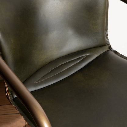 Chiavari Leather Bar Chair in Emerald Green