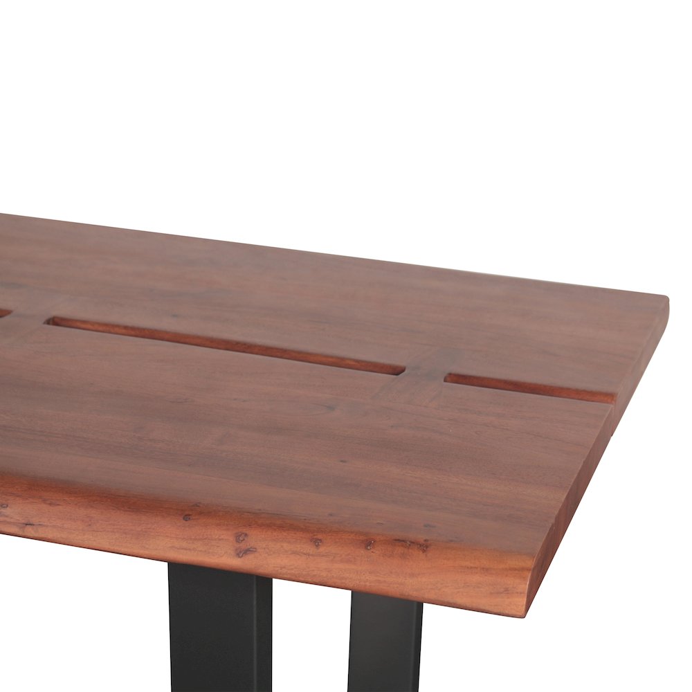 Yarrow 79" Dining Table in Light Sequoia with Gunmetal Legs