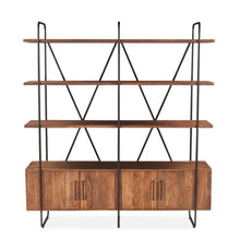 Halden Wide Bookshelf in Pecan Brown