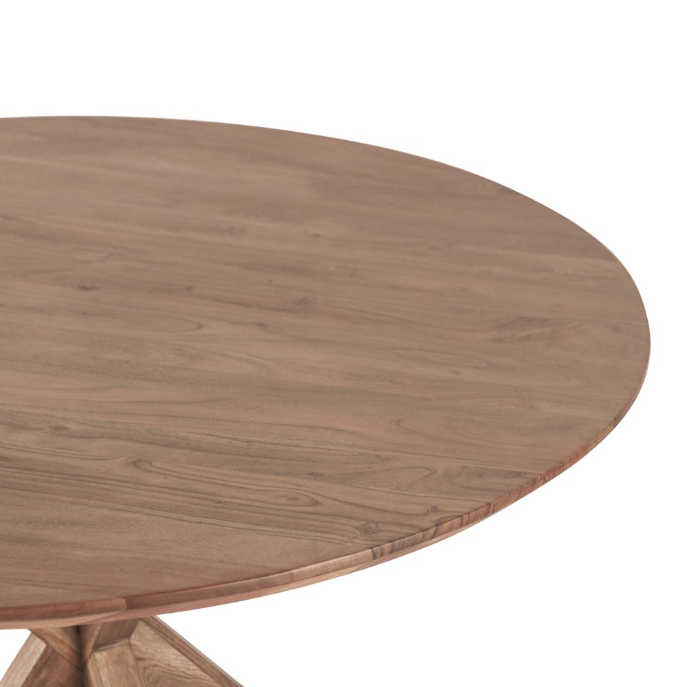 Stockholm 54" Round Dining Table in Weathered Acacia