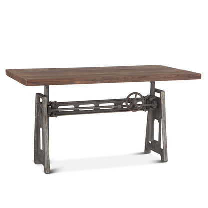 Artezia Adjustable Desk in Gray Weathered Teak Finish