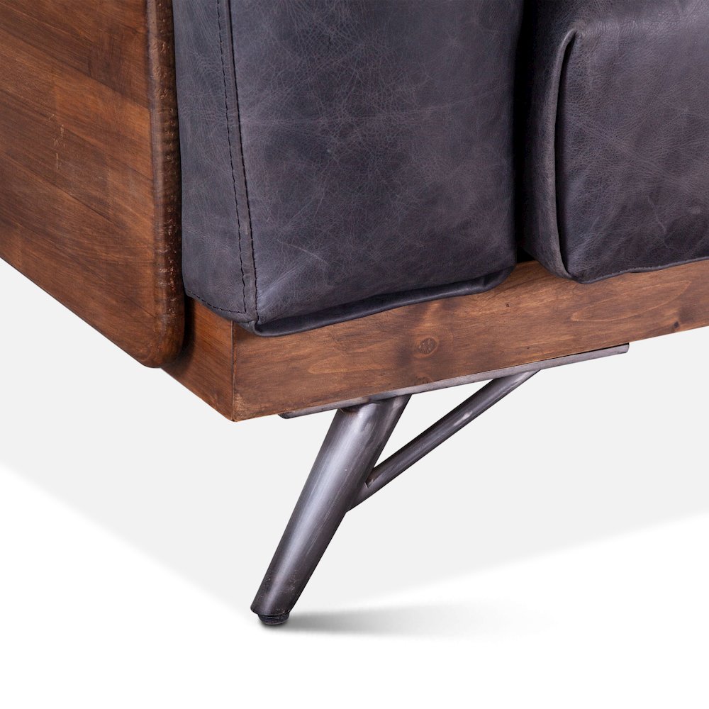 Chiavari Sofa in Antique Ebony Leather
