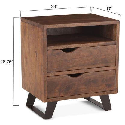 Nottingham Night Chest in Acacia with Walnut Finish