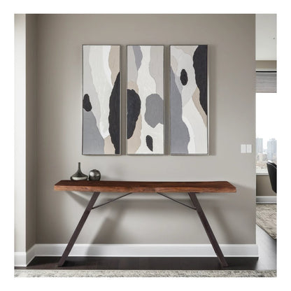 Distorted Illusions Hand Painted Framed Triptych