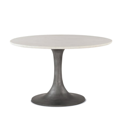Palm Desert Brown Marble Dining Table with Zinc Tulip Base