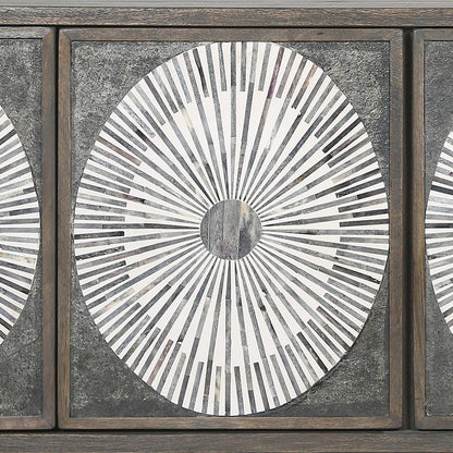 Palm Desert Modern Bone Inlay Sideboard in Vintage Gray