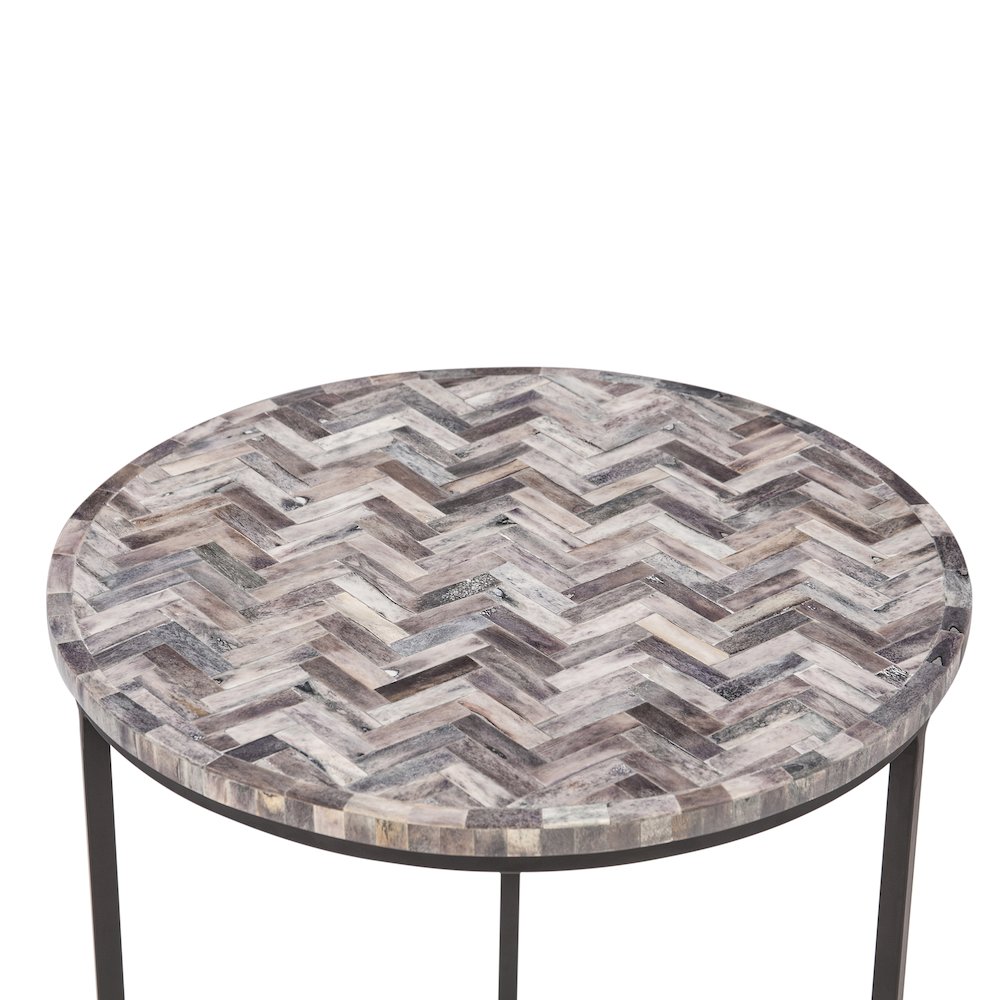 Mumbai 20" Nesting Tables in Chevron Pattern, Set 2
