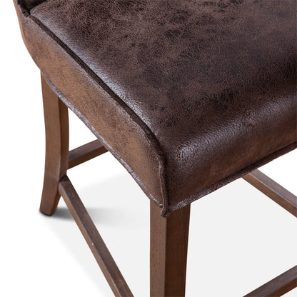Avery Counter Chair in Dark Brown Leather with Matte Brown Legs