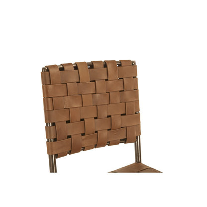 Lund 17" Counter Chair in Tobacco Buffalo Leather with Iron