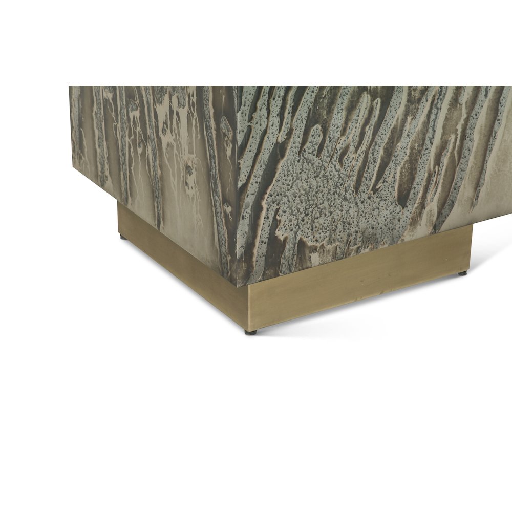 Odessa 20" Side Table in Desert Patina with Brass Base
