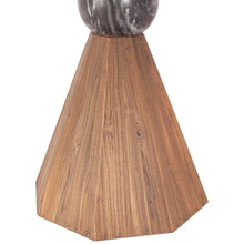 Rustic Revival Natural Teak Wood with Black Marble Pedestal