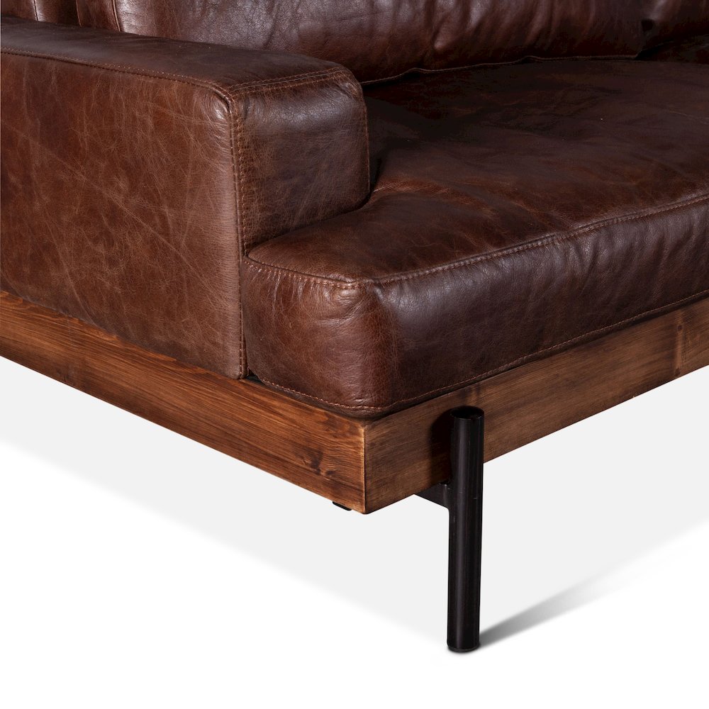 Chiavari Leather Sofa in Geisha Brown