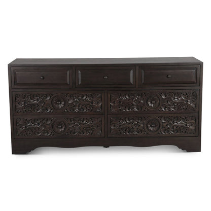 Haveli 71" Dresser with Plinth Base in Vintage Brown