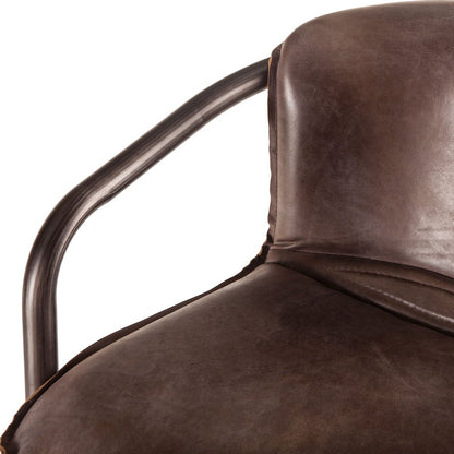 Chiavari Leather Bar Chair in Jet Brown