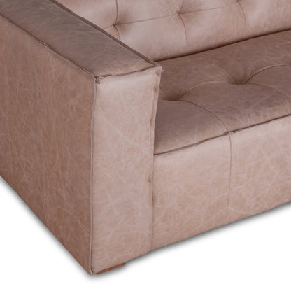 Portia Cream Leather Sofa