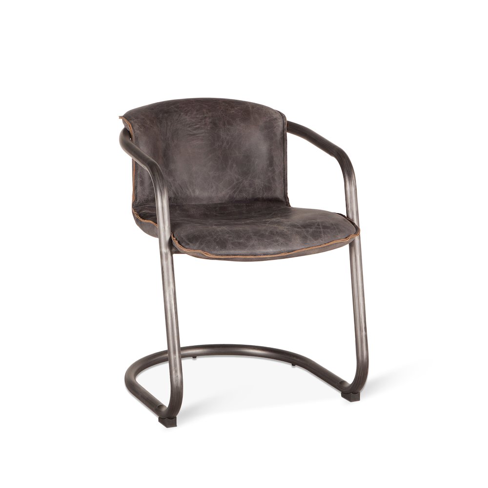 Chiavari Leather Dining Chair in Antique Ebony