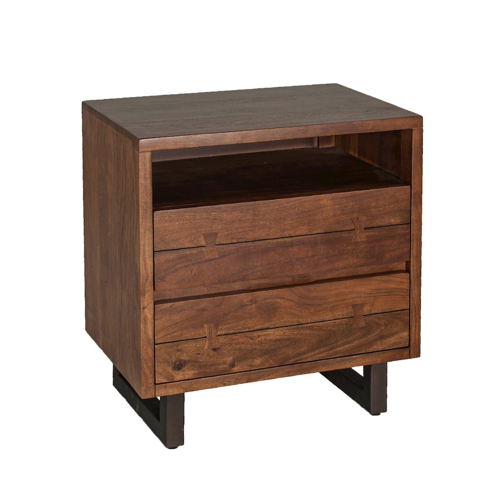 Glenwood Nightstand in Acacia with Walnut Finish