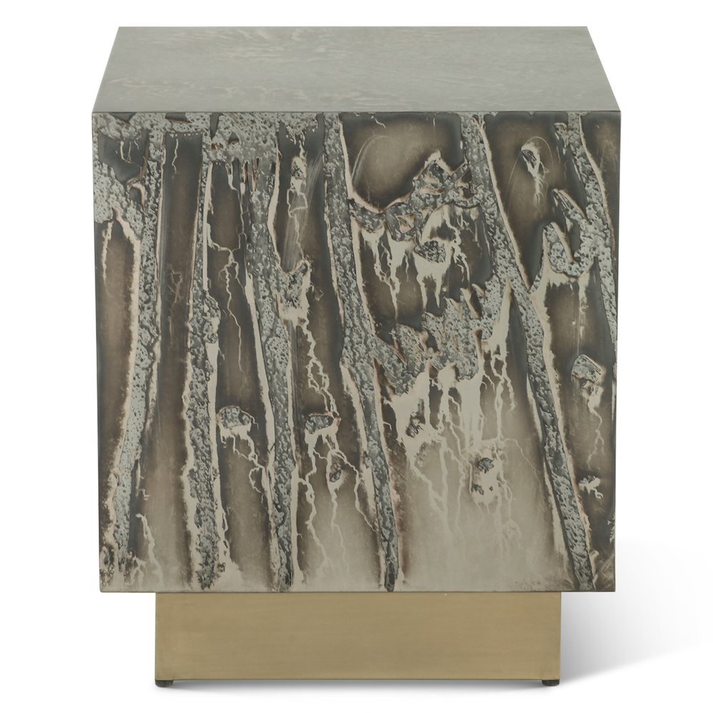 Odessa 20" Side Table in Desert Patina with Brass Base