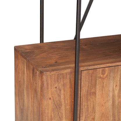 Halden Wide Bookshelf in Pecan Brown