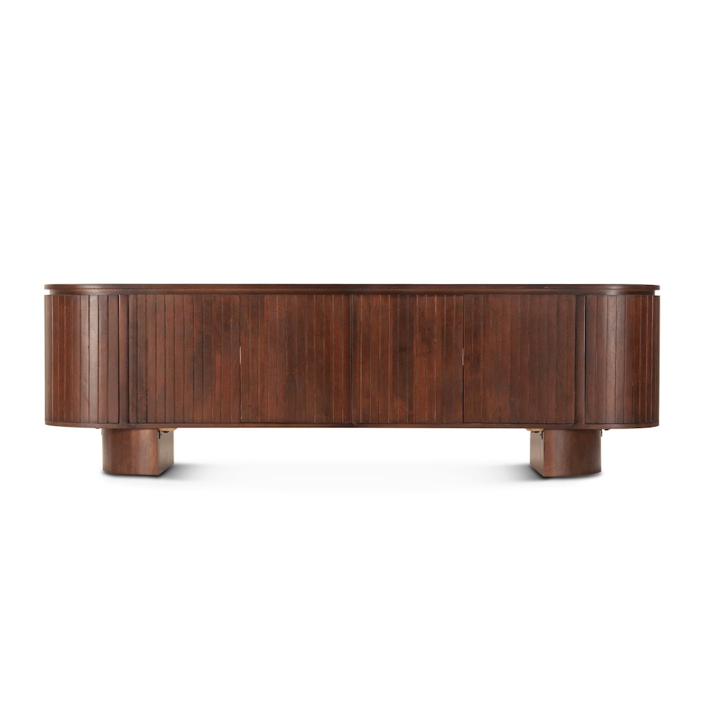 Athens 79" Media Cabinet in Aged Mahogany Finish
