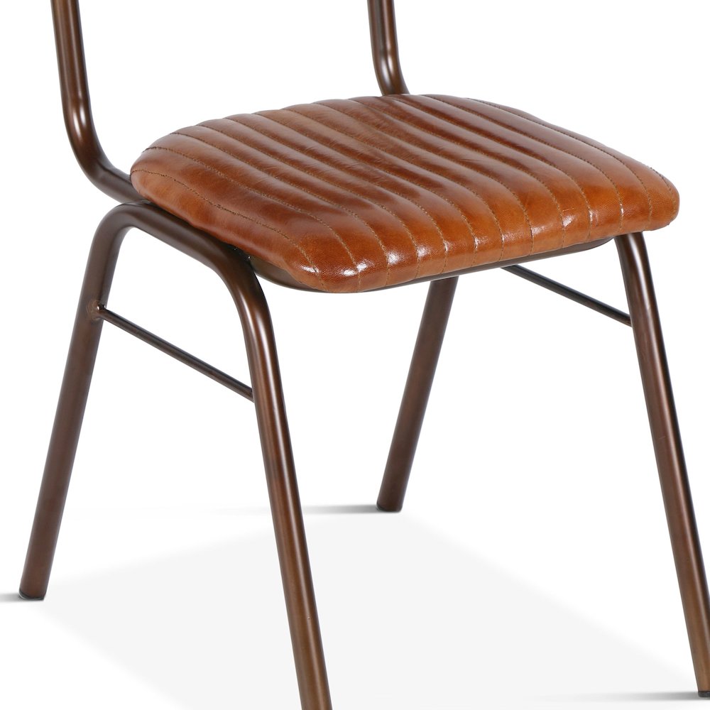 Hudson Dining Chair in Ribbed Leather