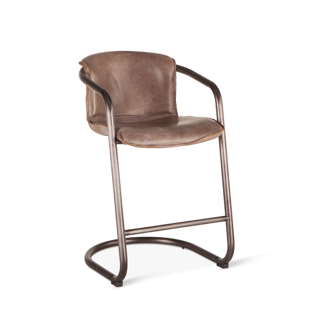 Chiavari Leather Counter Chair in Jet Brown