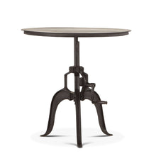 Artezia 30" Height Adjustable Crank Side Table in Matte Black Cast Iron