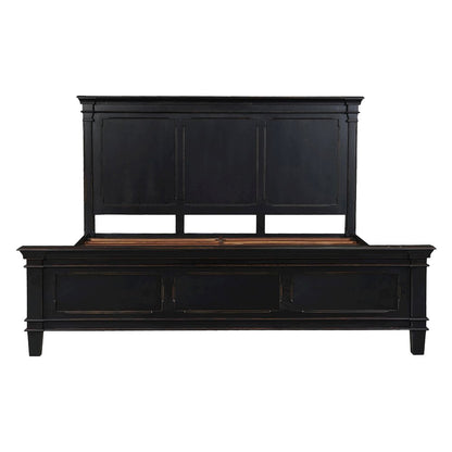 Trento King Bed in Distressed Black