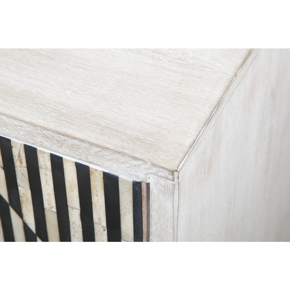 Alexandria 72" Sideboard with Bone, Horn, Wood Inlay on Metal Base
