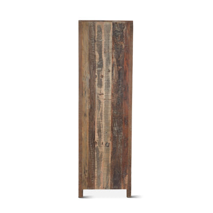 Welles Tall Vault Style Cabinet in Reclaimed Wood and Iron