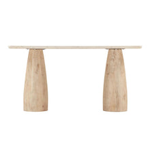 Palm Desert 60" Console Table in White Marble with Mod Base