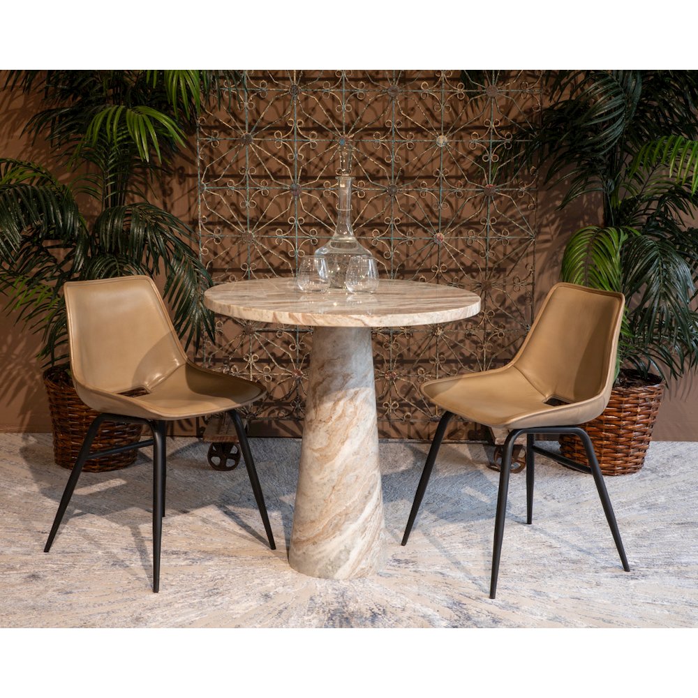 Giza 30" Round Dining Table in Brown Toronto Marble