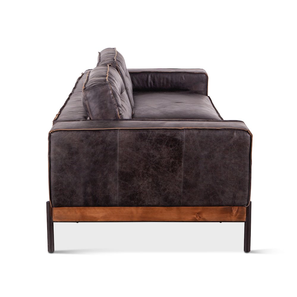 Chiavari Antique Ebony Leather Sofa