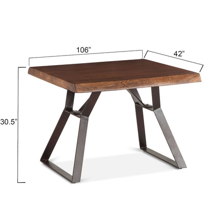 Nottingham Side Table in Acacia and Iron with Walnut Finish