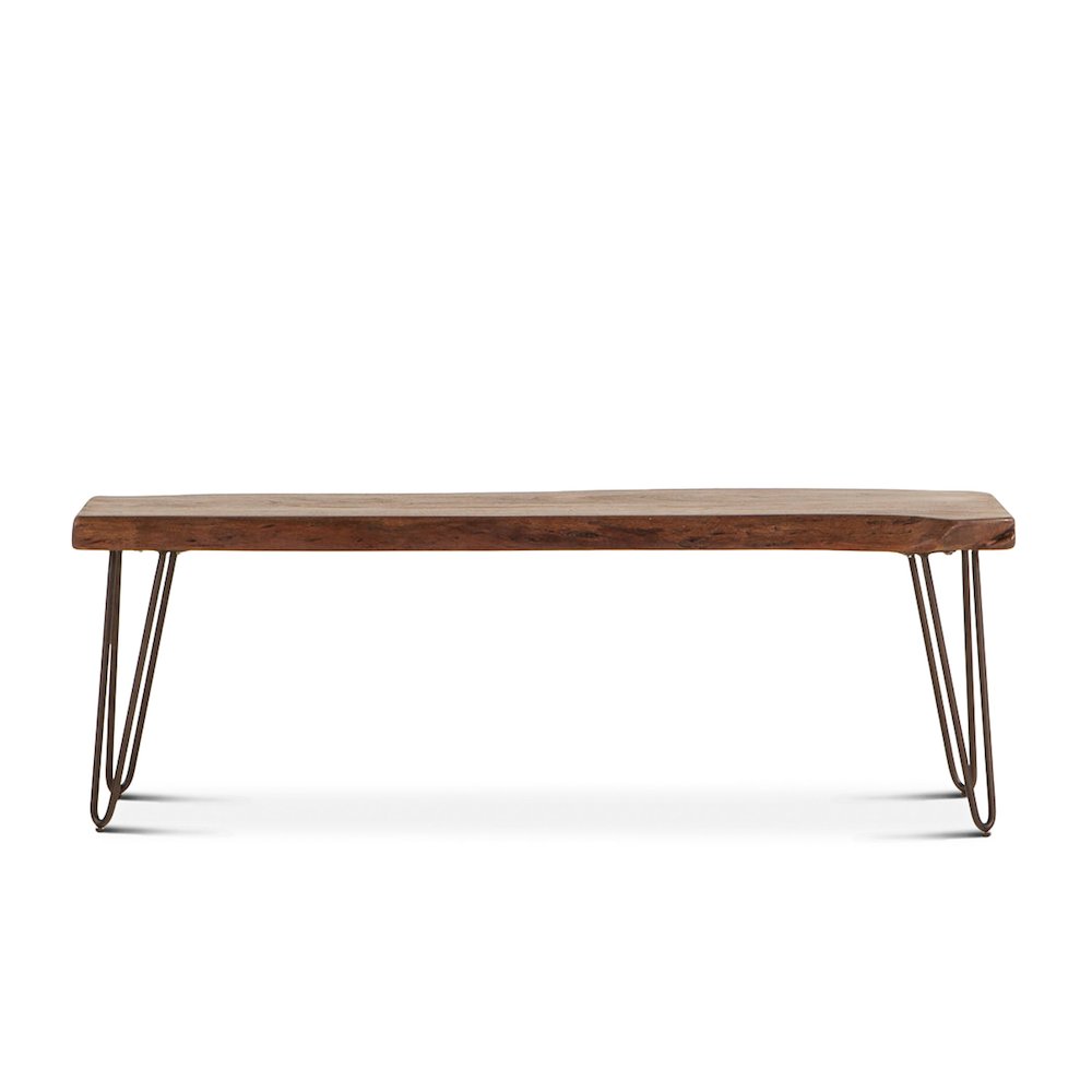 Grandby 54" Bench in Acacia with Walnut Finish
