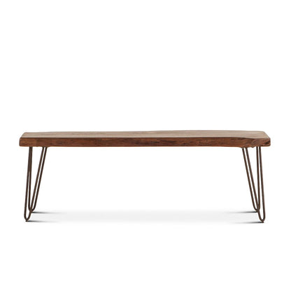 Grandby 54" Bench in Acacia with Walnut Finish