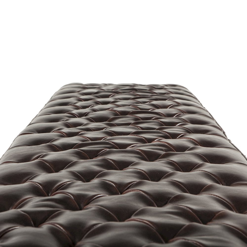 Arabella 79" Bench in Brown Leather
