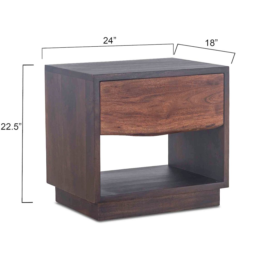 Palermo Night Chest in Acacia with Raw Walnut Finish