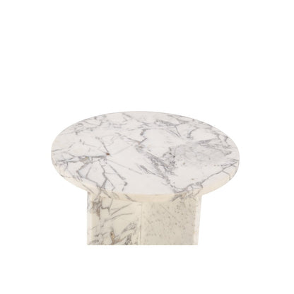 Giza 20" Side Table in Alabaster Marble