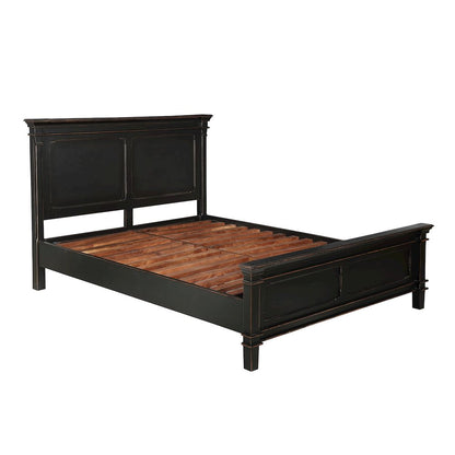 Trento Queen Bed in Distressed Black
