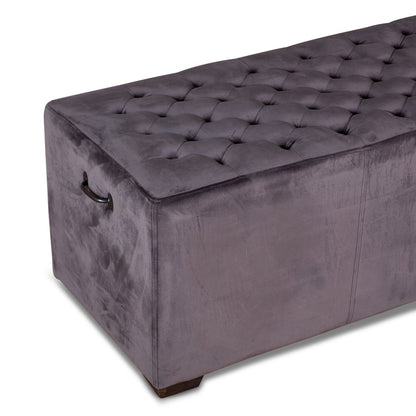 Arabella 59" Bench in Asphalt Gray Velvet