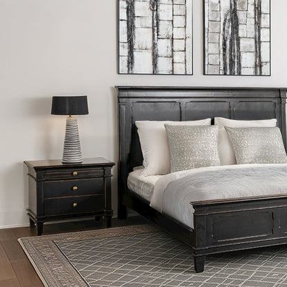 Trento 30" Nightstand in Distressed Black